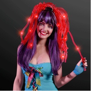 Red LED Noodle Headbands - BLANK